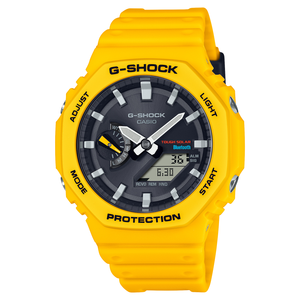 Collection G-Shock - GA-B2100C-9AER - Montre Casio – boîtier octogonal et bracelet en résine jaunes – vue de face