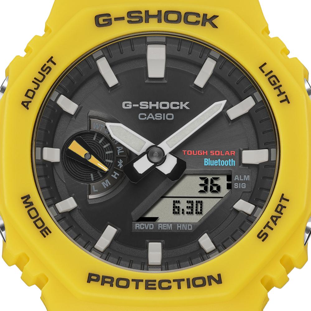 Collection G-Shock - GA-B2100C-9AER - Montre Casio – boîtier octogonal et bracelet en résine jaunes – vue 6