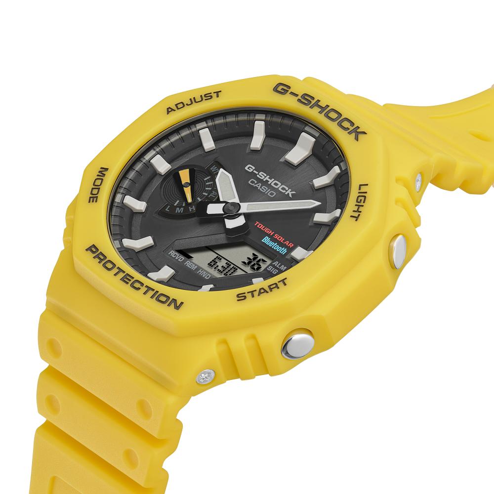 Collection G-Shock - GA-B2100C-9AER - Montre Casio – boîtier octogonal et bracelet en résine jaunes – vue 4