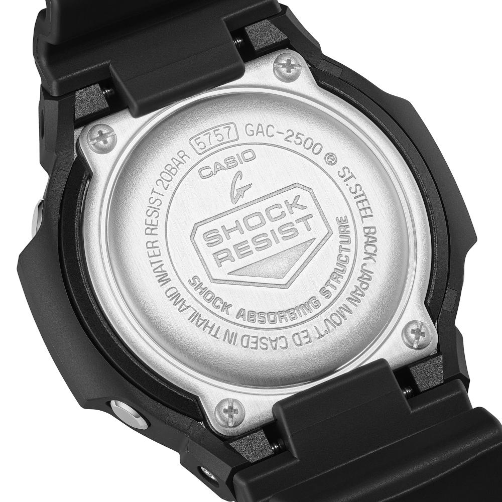 Collection G-Shock - GAC-2500-1AER - Montre Casio – boîtier et bracelet en résine bio noirs, affichage à aiguilles – vue 6