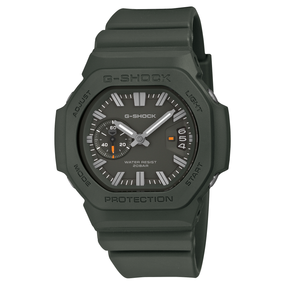 Collection G-Shock - GAC-2500-3AER - Montre Casio – montre analogique, boîtier en résine bio vert, bracelet en résine bio vert – vue de face