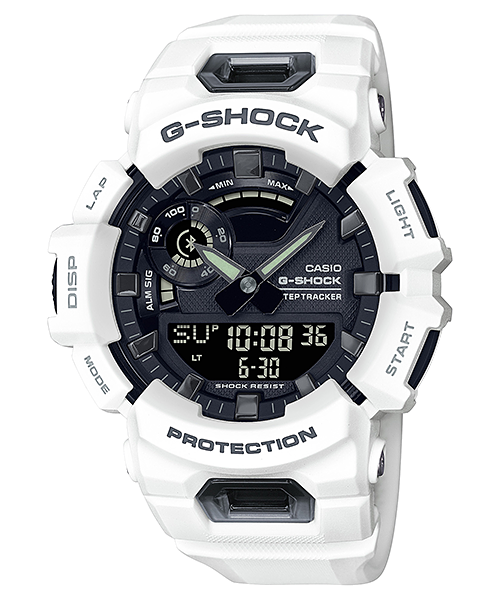 Collection G-Shock - GBA-900-7AER - Montre Casio – montre connectée, boîtier en résine blanc, bracelet en résine blanc – vue de face
