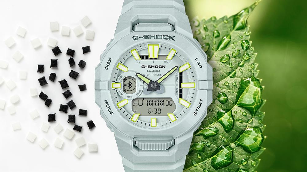 Collection G-Shock - GBA-950-7AER - Montre Casio – boîtier en résine blanc, bracelet en résine bio blanc aux plis façon origami – vue 4