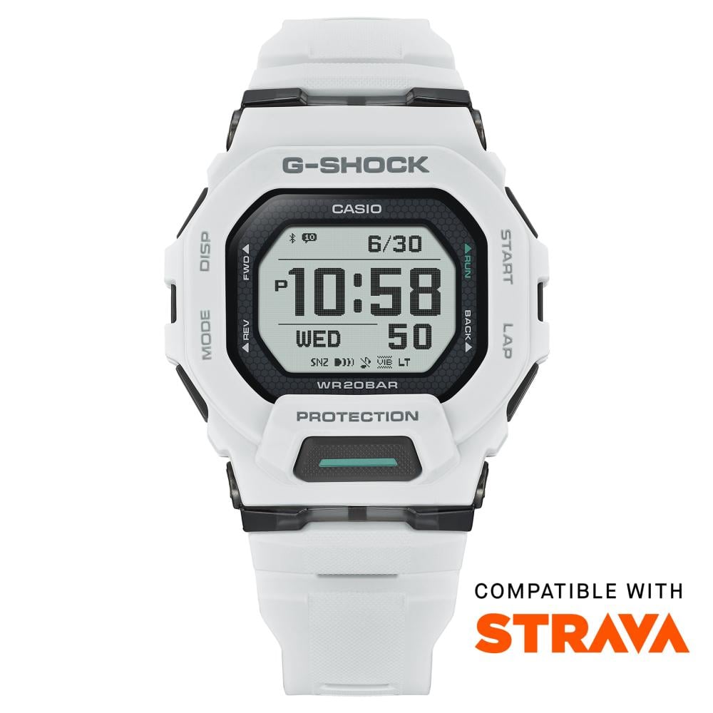 Collection G-Shock - GBD-200-7ER - Montre Casio – boîtier et bracelet en résine blancs, verre à motif nid d'abeille – vue 2