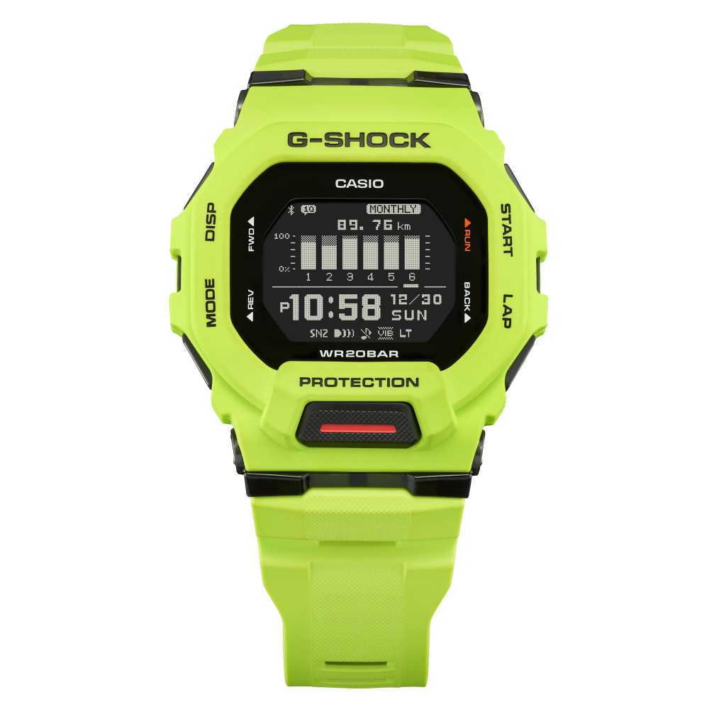 Collection G-Shock - GBD-200-9ER - Montre Casio – montre numérique, boîtier et bracelet en résine jaune – vue 3