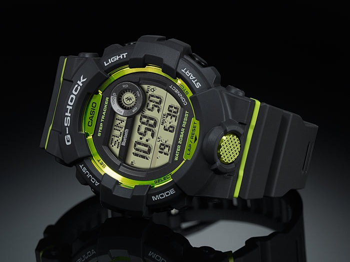 Collection G-Shock - GBD-800-8ER - Montre Casio – boîtier en résine grise, bouton avant métallique, bracelet en résine gris – vue 2