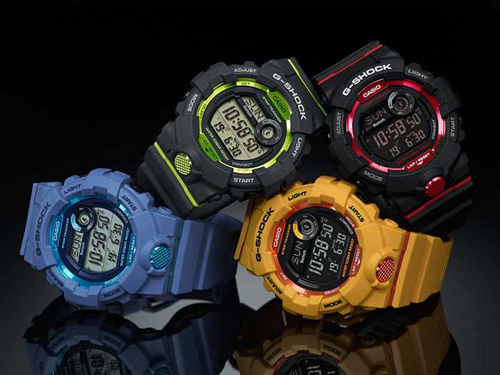 Collection G-Shock - GBD-800-8ER - Montre Casio – boîtier en résine grise, bouton avant métallique, bracelet en résine gris – vue 6