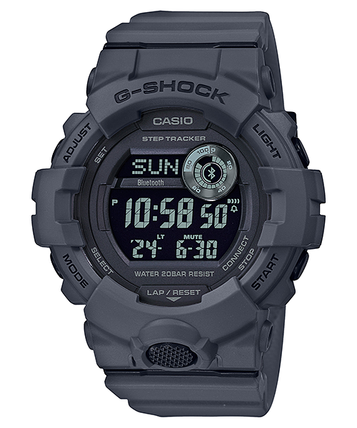 Collection G-Shock - GBD-800UC-8ER - Montre Casio – montre numérique, boîtier et bracelet en résine grise – vue de face