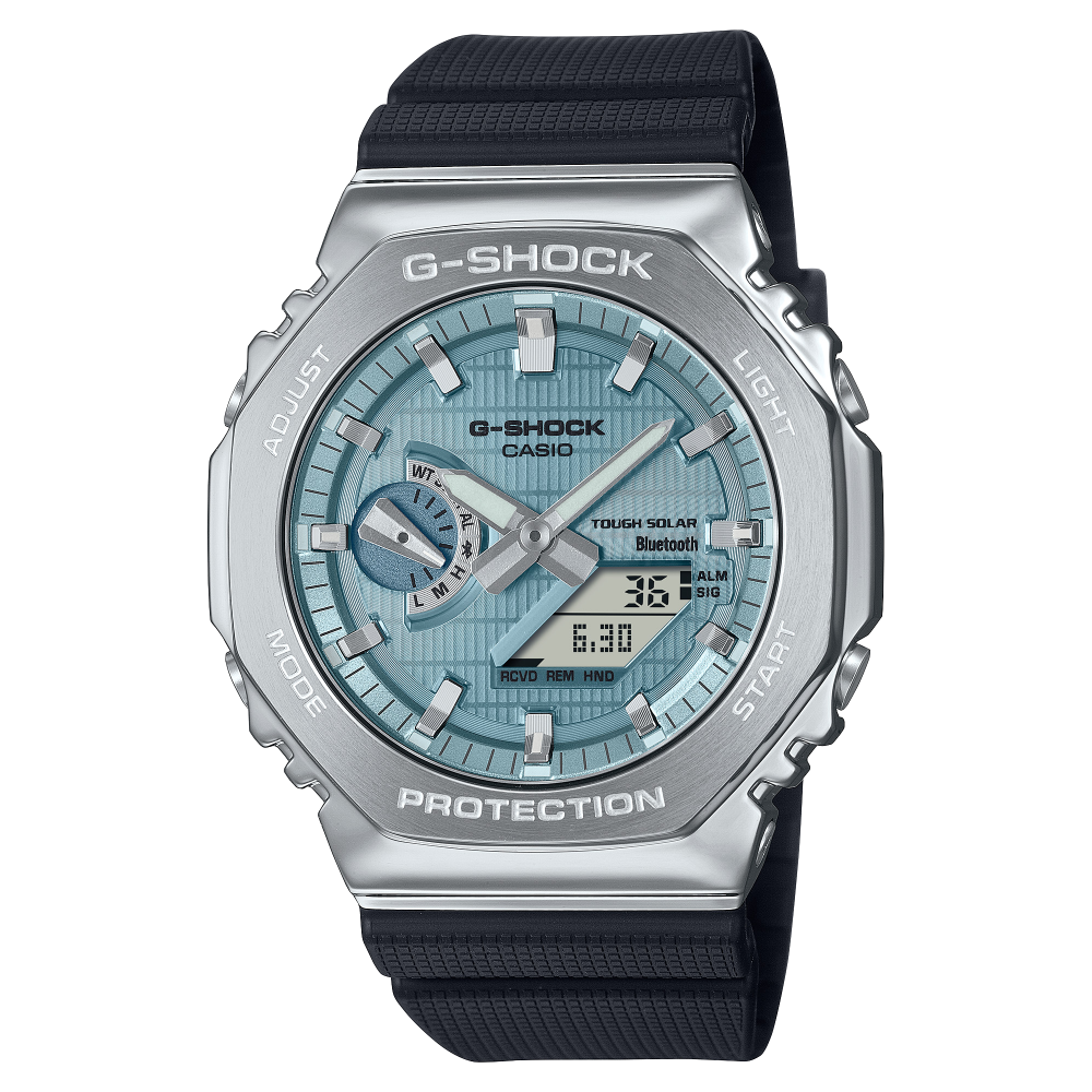 Collection G-Shock - GBM-2100A-1A2ER - Montre Casio – boîtier noir à lunette octogonale à revêtement métallique, bracelet en résine bio noire – vue de face