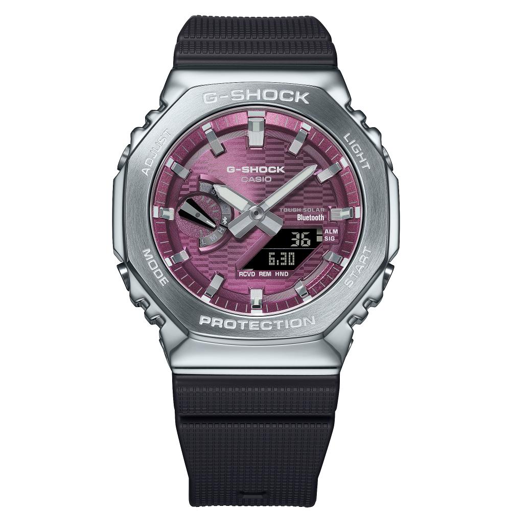 Collection G-Shock - GBM-2100A-4BER - Montre Casio – boîtier à lunette métallique, cadran bordeaux à index argentés, bracelet en résine bio – vue 6