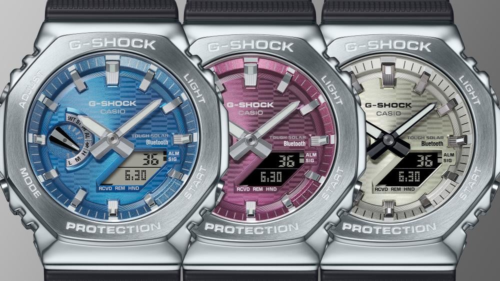 Collection G-Shock - GBM-2100A-4BER - Montre Casio – boîtier à lunette métallique, cadran bordeaux à index argentés, bracelet en résine bio – vue 3
