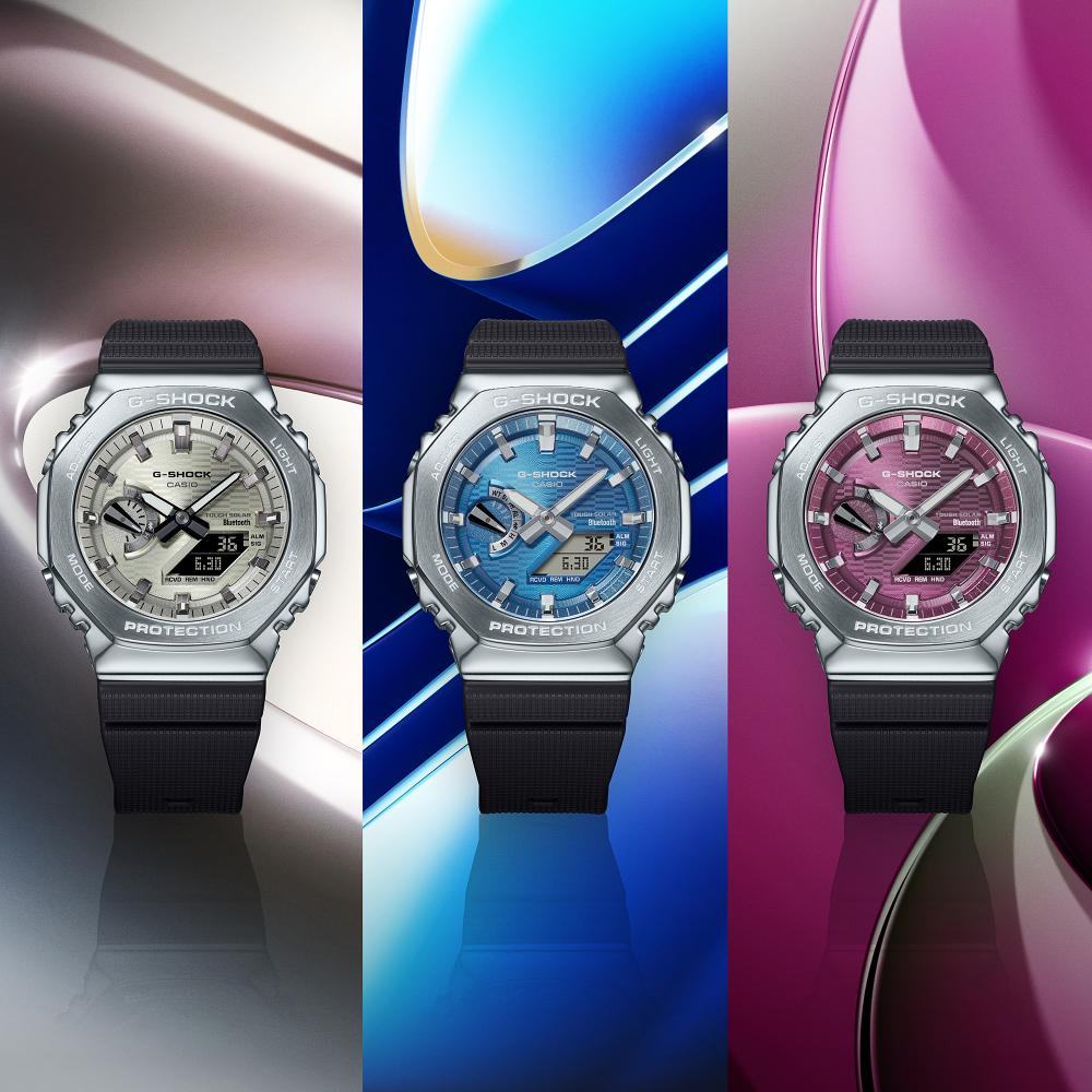 Collection G-Shock - GBM-2100A-4BER - Montre Casio – boîtier à lunette métallique, cadran bordeaux à index argentés, bracelet en résine bio – vue 5