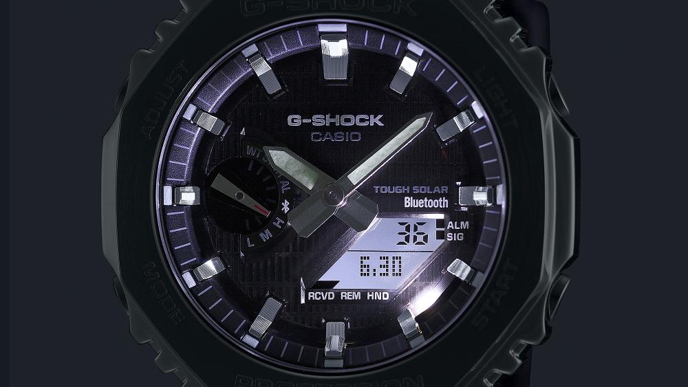 Collection G-Shock - GBM-2100-1AER - Montre Casio – boîtier octogonal noir, bracelet en résine bio noire – vue 4