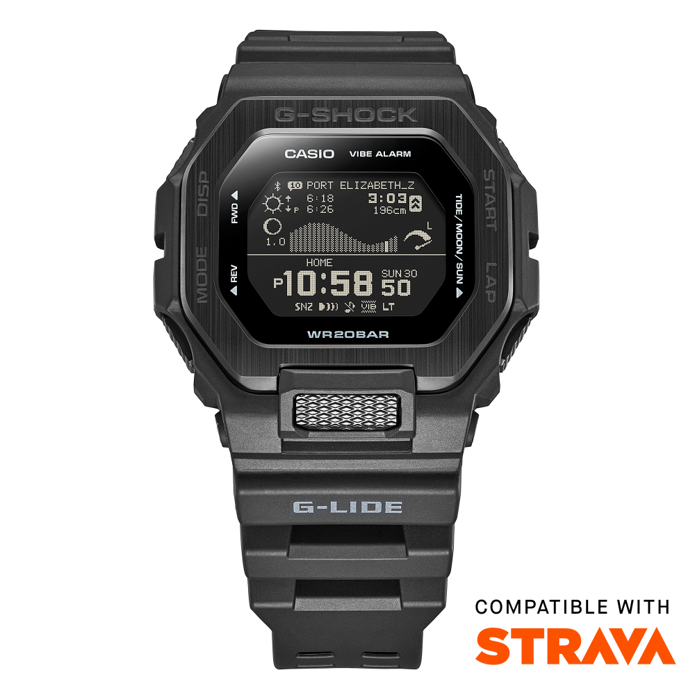 Collection G-Shock - GBX-100NS-1ER - Montre Casio – montre numérique noire, lunette en acier à placage ionique noir, bracelet en résine noire – vue 2