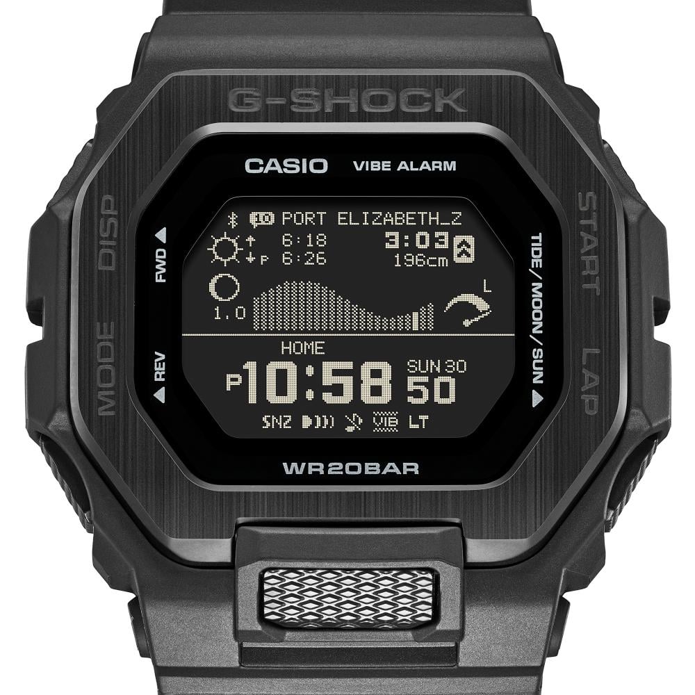 Collection G-Shock - GBX-100NS-1ER - Montre Casio – montre numérique noire, lunette en acier à placage ionique noir, bracelet en résine noire – vue 4
