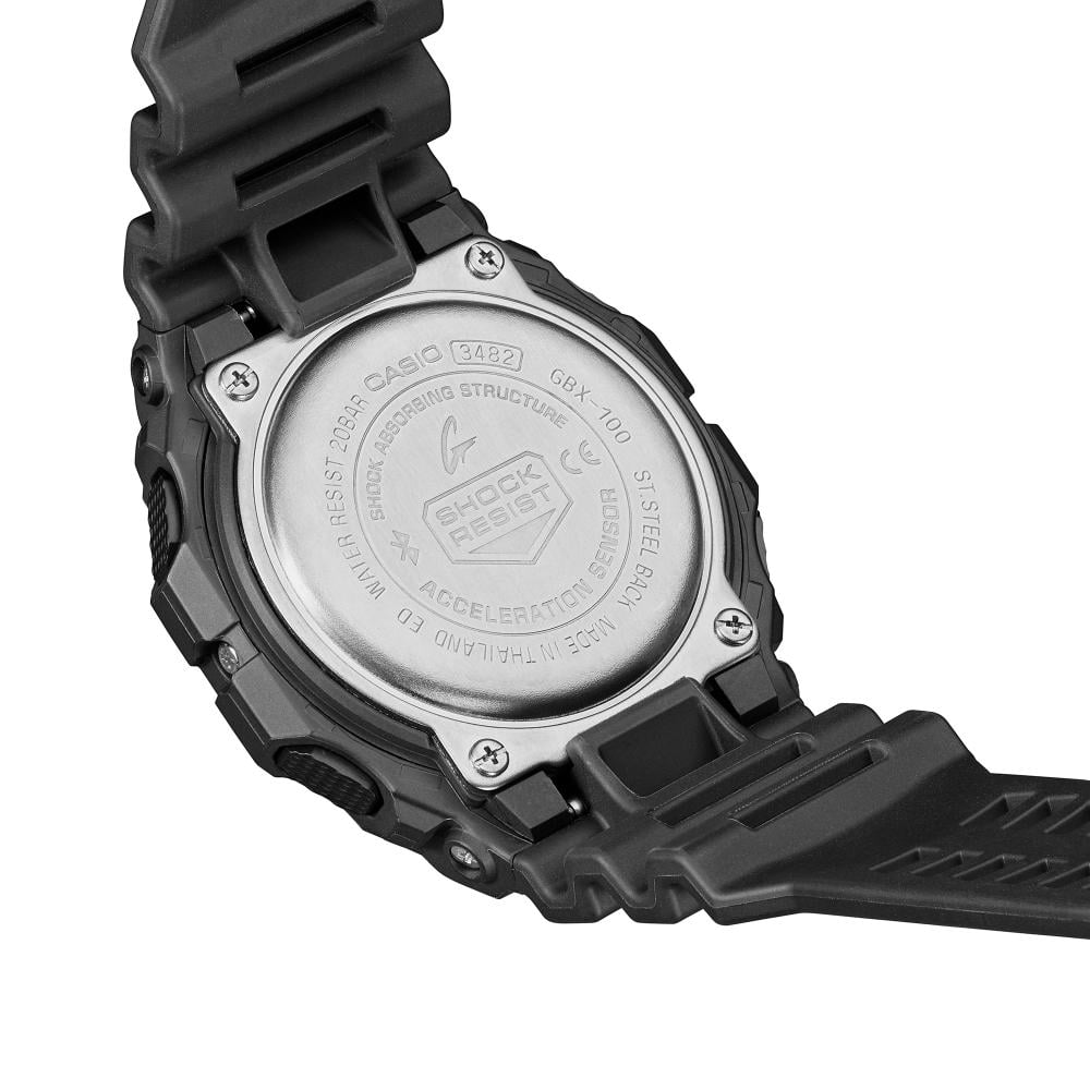 Collection G-Shock - GBX-100NS-1ER - Montre Casio – montre numérique noire, lunette en acier à placage ionique noir, bracelet en résine noire – vue 7