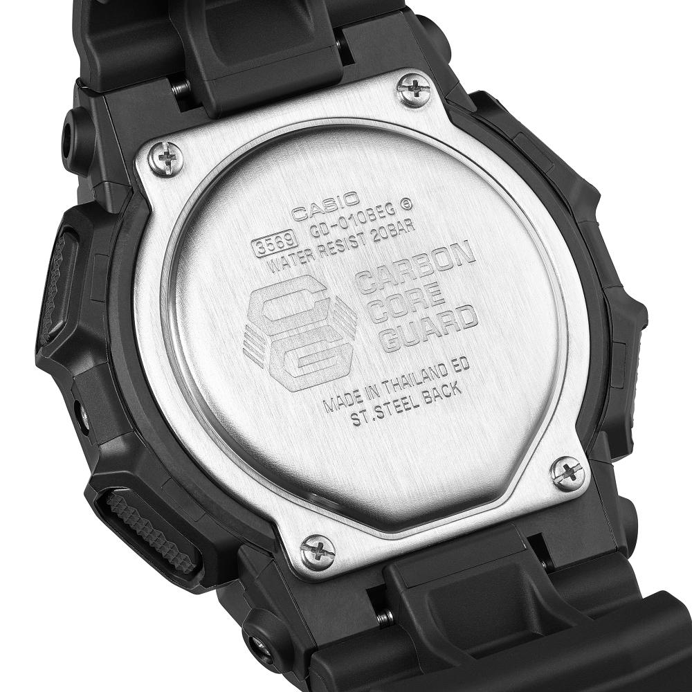 Collection G-Shock - GD-010BEG-1ER - Montre Casio – montre numérique, boîtier en carbone bio et résine bio noir, touches vert électrique, bracelet en résine bio noir – vue 7
