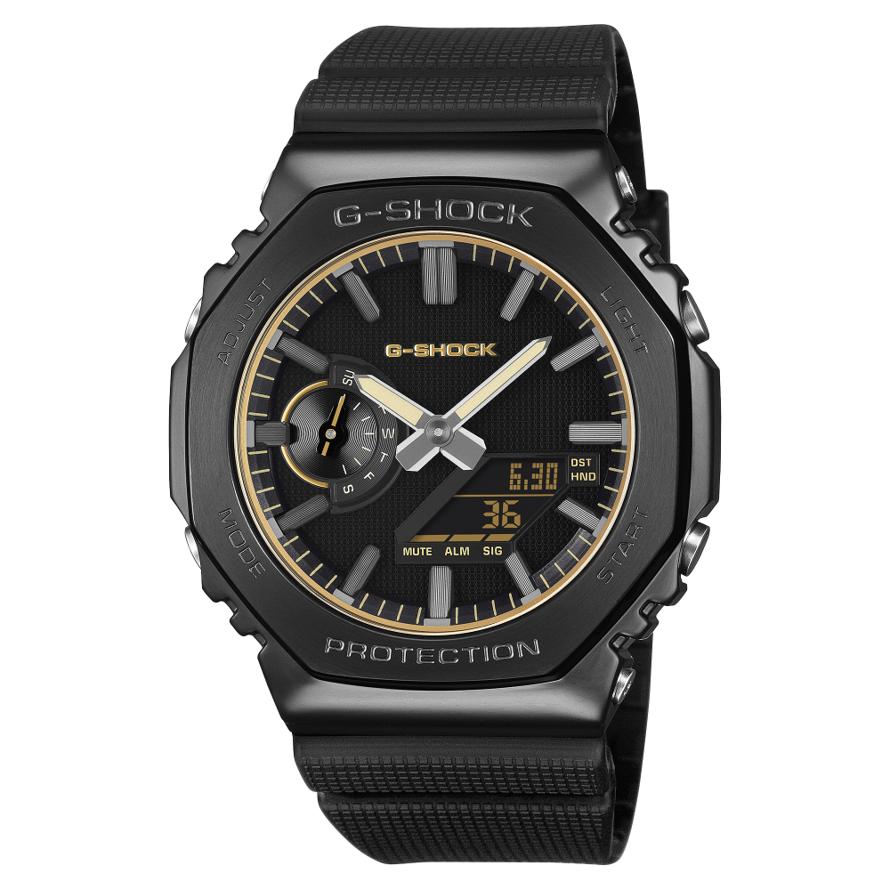 Collection G-Shock - GM-2100LXB-1A9ER - Montre Casio – boîtier noir avec lunette en acier à placage ionique noir, bracelet en résine bio noire – vue de face