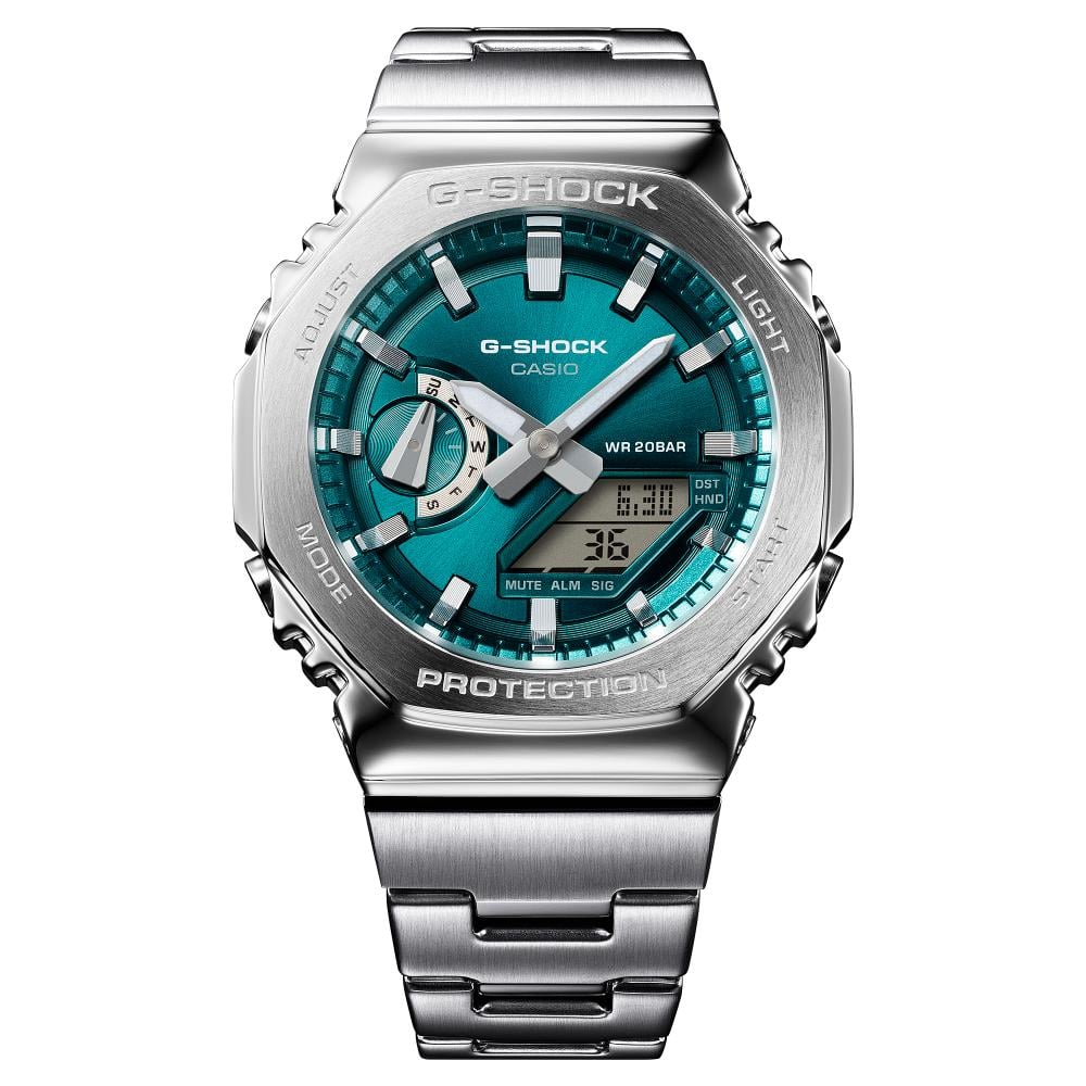 Collection G-Shock - GM-2110D-3A1ER - Montre Casio – boîtier à lunette octogonale en acier, cadran vert métallisé, bracelet en acier inoxydable – vue 7