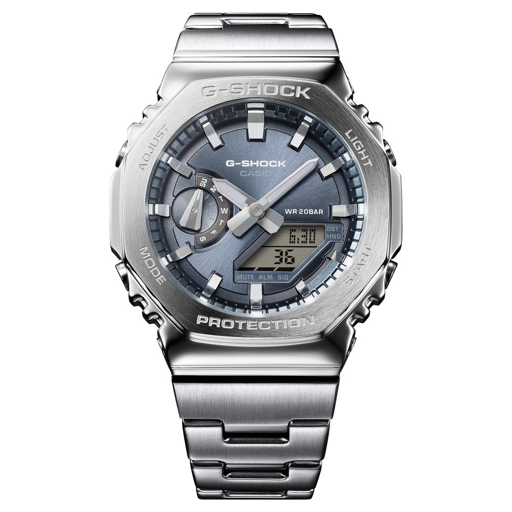 Collection G-Shock - GM-2110D-8AER - Montre Casio – boîtier à lunette octogonale en acier, cadran gris ardoise, bracelet en acier inoxydable – vue 7