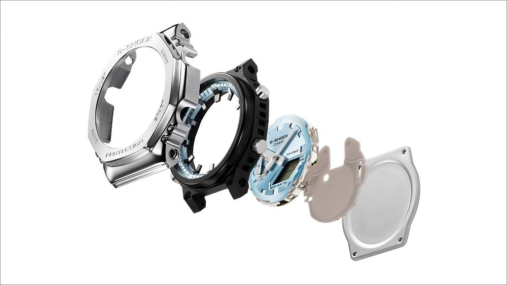 Collection G-Shock - GM-2110D-7AER - Montre Casio – lunette octogonale en acier argenté, bracelet en acier inoxydable – vue 5