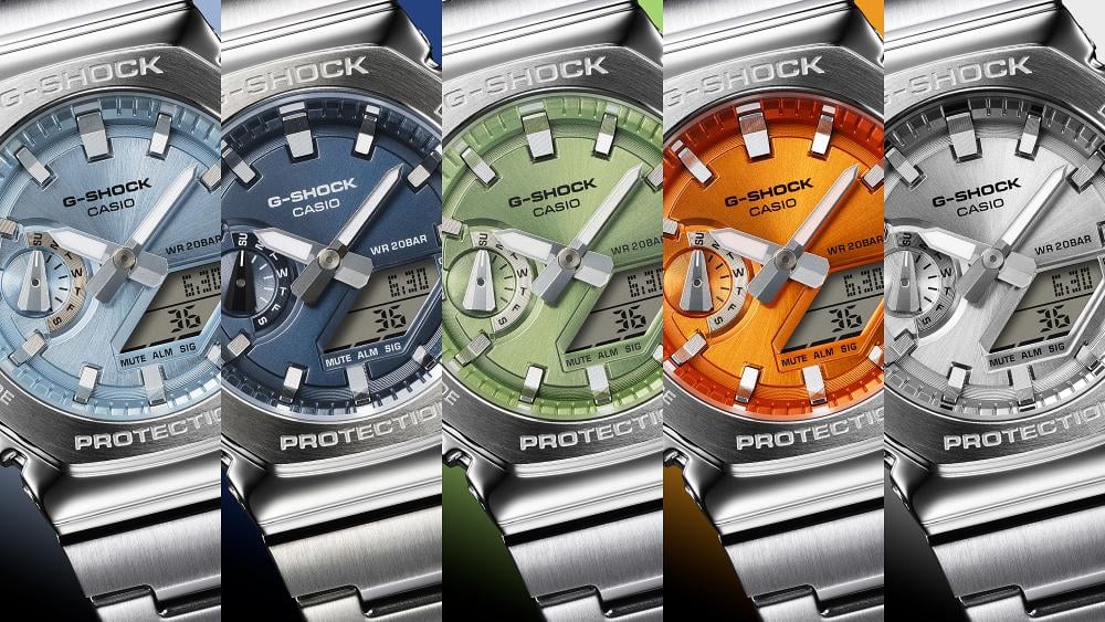 Collection G-Shock - GM-2110D-7AER - Montre Casio – lunette octogonale en acier argenté, bracelet en acier inoxydable – vue 7