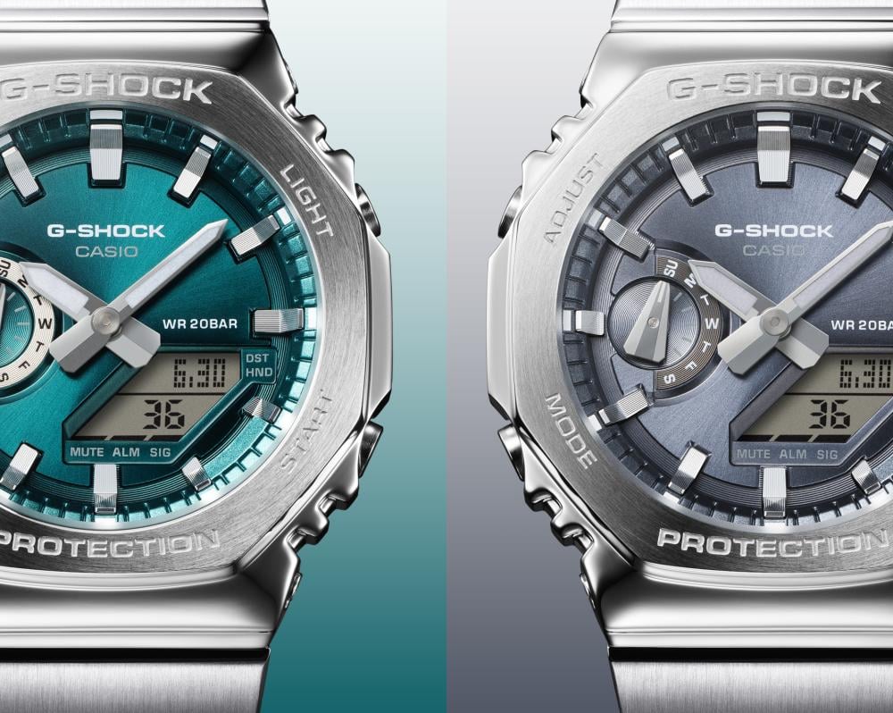 Collection G-Shock - GM-2110D-3A1ER - Montre Casio – boîtier à lunette octogonale en acier, cadran vert métallisé, bracelet en acier inoxydable – vue 6