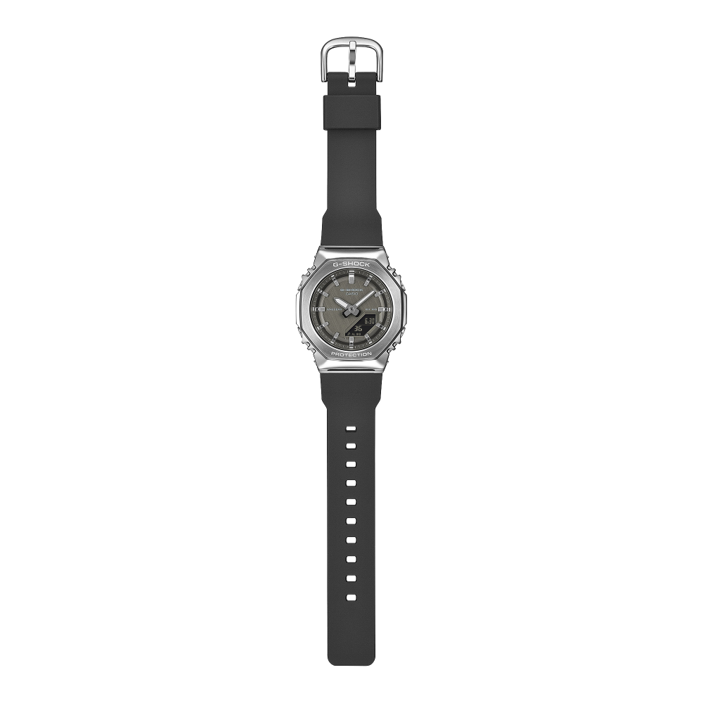 Collection G-Shock - GM-S2110-1A1ER - Montre Casio – boîtier octogonal à lunette métallique, cadran noir, bracelet en résine bio noire – vue 6