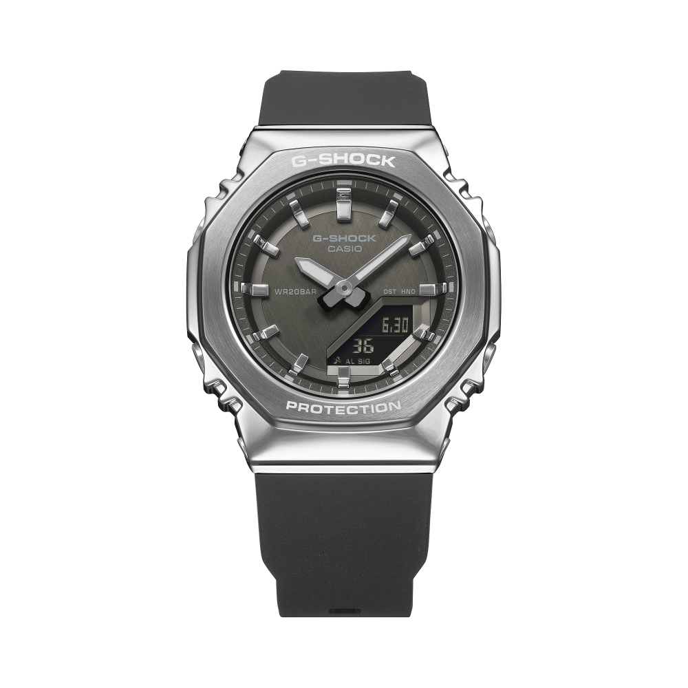 Collection G-Shock - GM-S2110-1A1ER - Montre Casio – boîtier octogonal à lunette métallique, cadran noir, bracelet en résine bio noire – vue 5