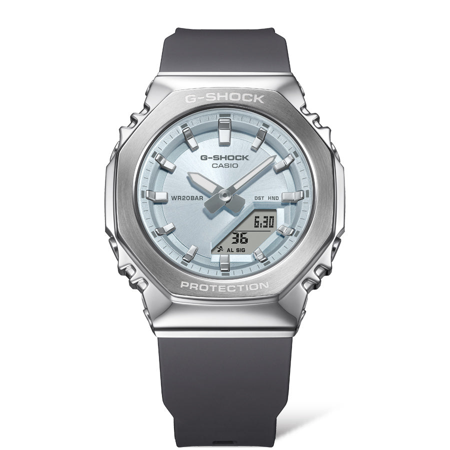Collection G-Shock - GM-S2110-2AER - Montre Casio – boîtier octogonal à lunette en métal, cadran bleu, bracelet en résine bio noir – vue 6