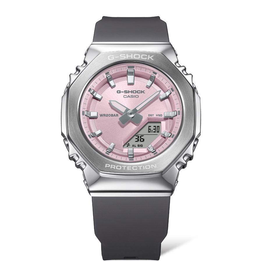Collection G-Shock - GM-S2110-4AER - Montre Casio – boîtier octogonal à lunette métallique, cadran rose, bracelet en résine bio noir – vue 6