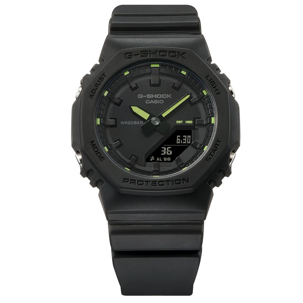 Collection G-Shock - GMA-P2100SA-1A2ER - Montre Casio – boîtier octogonal et bracelet en résine bio noirs, aiguilles et index colorés – vue 5
