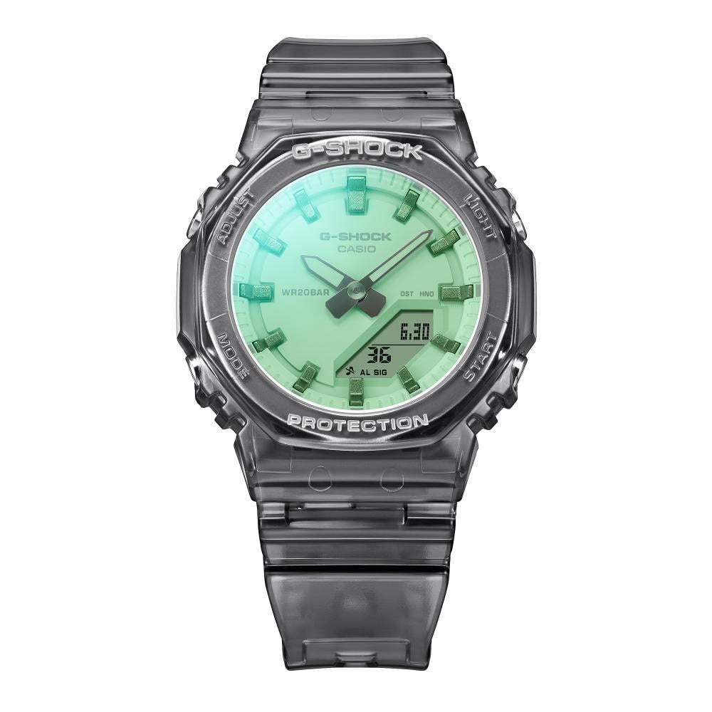 Collection G-Shock - GMA-P2100SR-1AER - Montre Casio – boîtier et bracelet en résine translucide coloris noir, verre à reflets changeants – vue 6