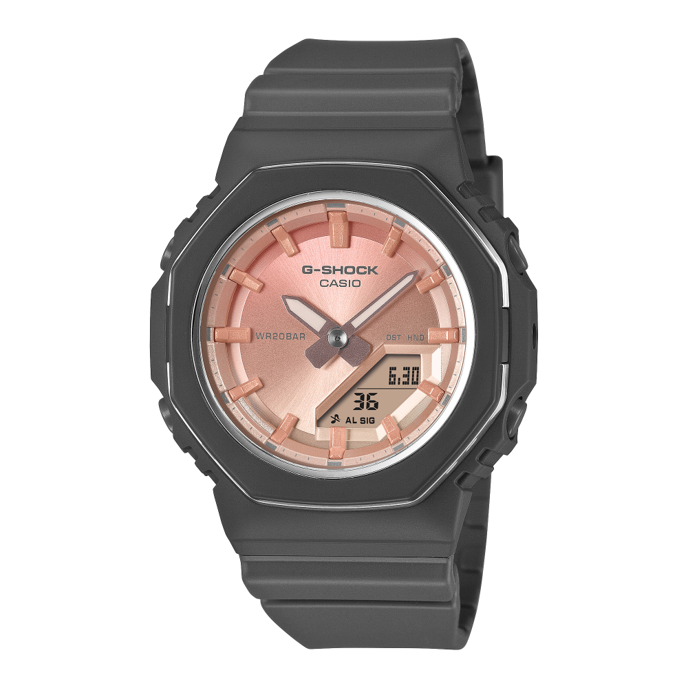 Collection G-Shock - GMA-P2110SC-4AER - Montre Casio – boîtier en résine bio rose clair en dégradé, bracelet en résine bio rose – vue de face