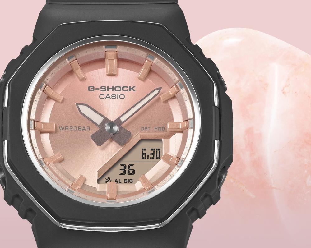 Collection G-Shock - GMA-P2110SC-4AER - Montre Casio – boîtier en résine bio rose clair en dégradé, bracelet en résine bio rose – vue 3