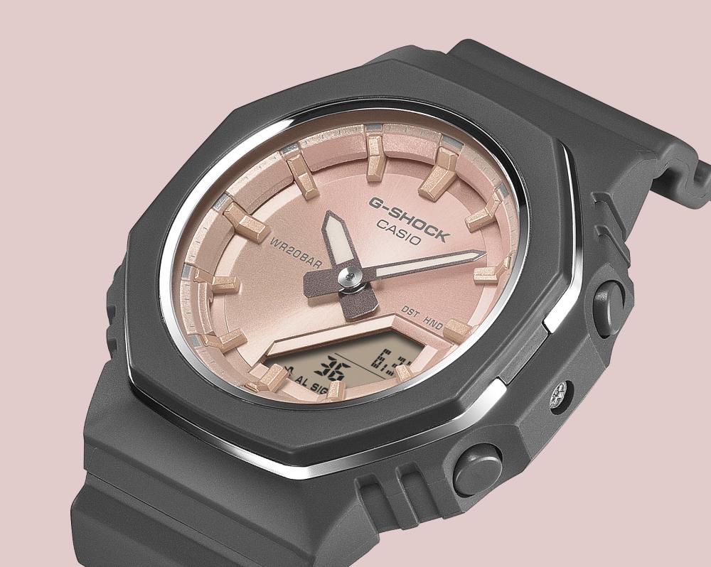 Collection G-Shock - GMA-P2110SC-4AER - Montre Casio – boîtier en résine bio rose clair en dégradé, bracelet en résine bio rose – vue 4