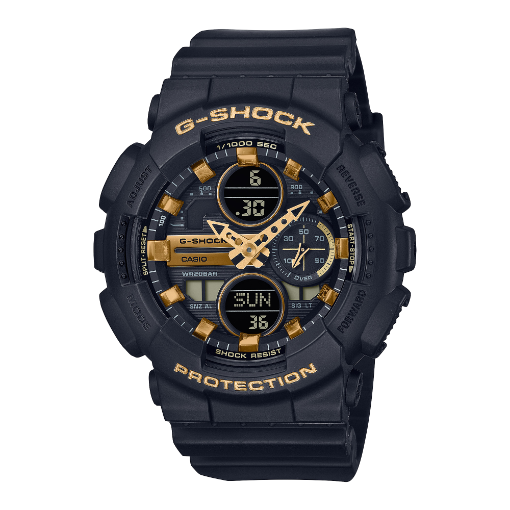 Collection G-Shock - GMA-S140M-1AER - Montre Casio – boîtier et bracelet en résine noirs, cadran et index métalliques – vue de face