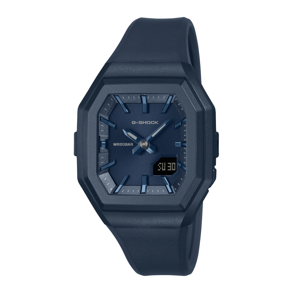 Collection G-Shock - GMA-S160-2BER - Montre Casio – petit boîtier en résine bleu, bracelet en résine bio bleu – vue de face