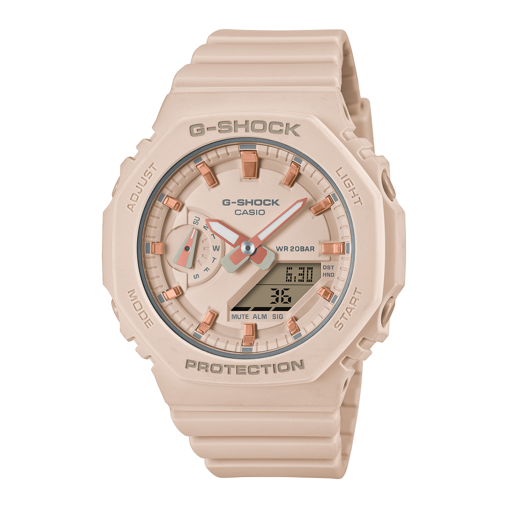 Collection G-Shock - GMA-S2100-4AER - Montre Casio – boîtier octogonal compact en carbone et résine rouge, bracelet en résine rouge – vue de face