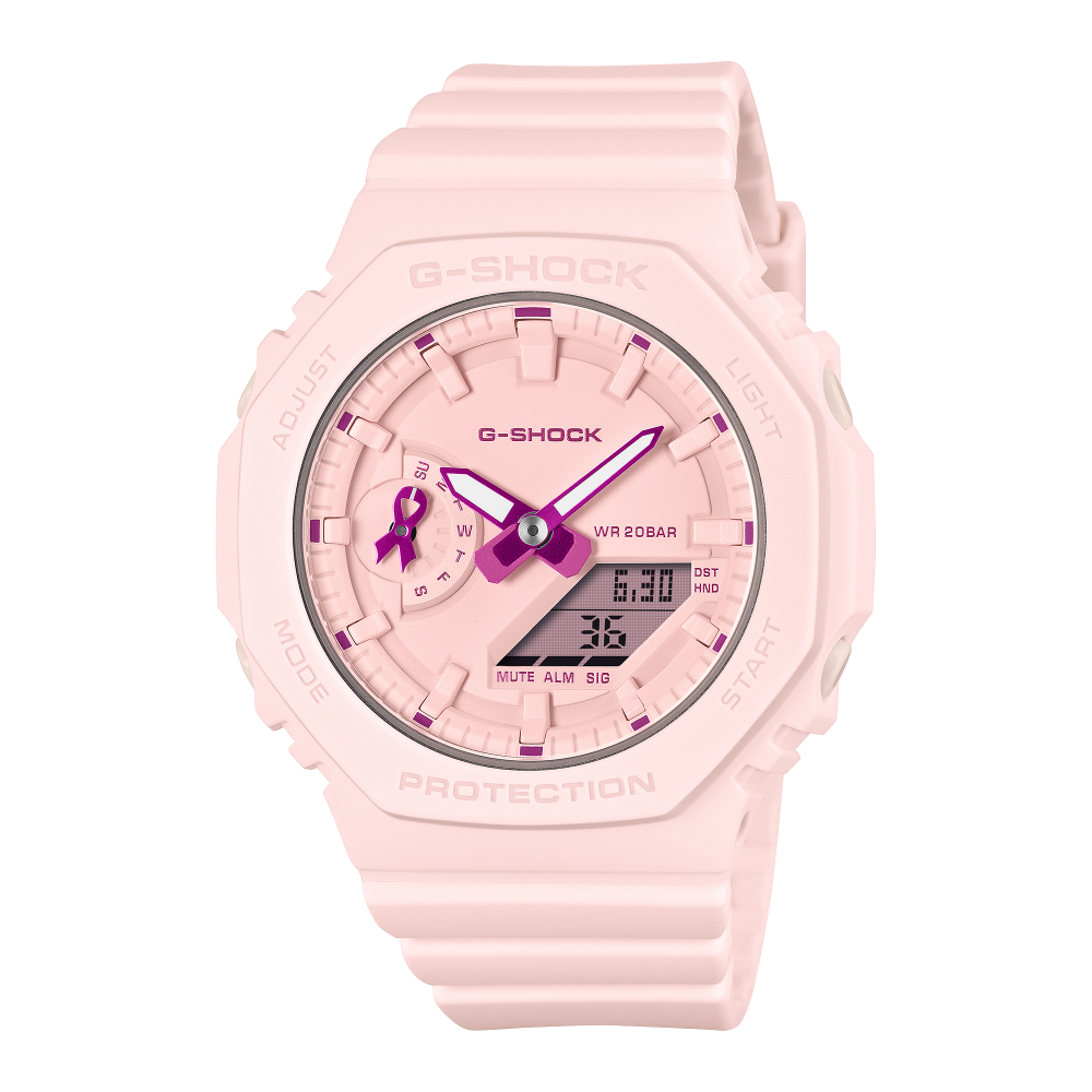Collection G-Shock - GMA-S2100PR-4AER - Montre Casio – montre numérique-analogique compacte, boîtier en carbone et résine bio, bracelet en résine bio – vue de face