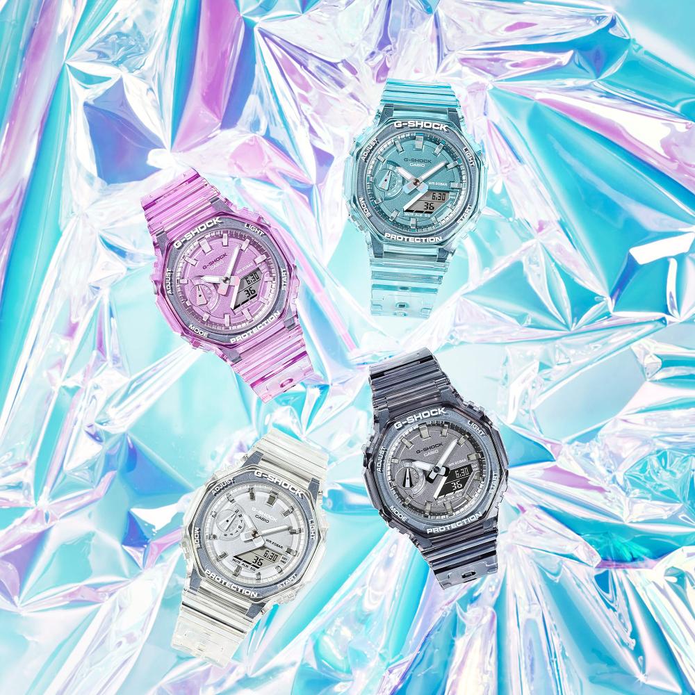 Collection G-Shock - GMA-S2100SK-2AER - Montre Casio – boîtier en carbone et résine bleu translucide, cadran bleu, bracelet en résine bleu – vue 5