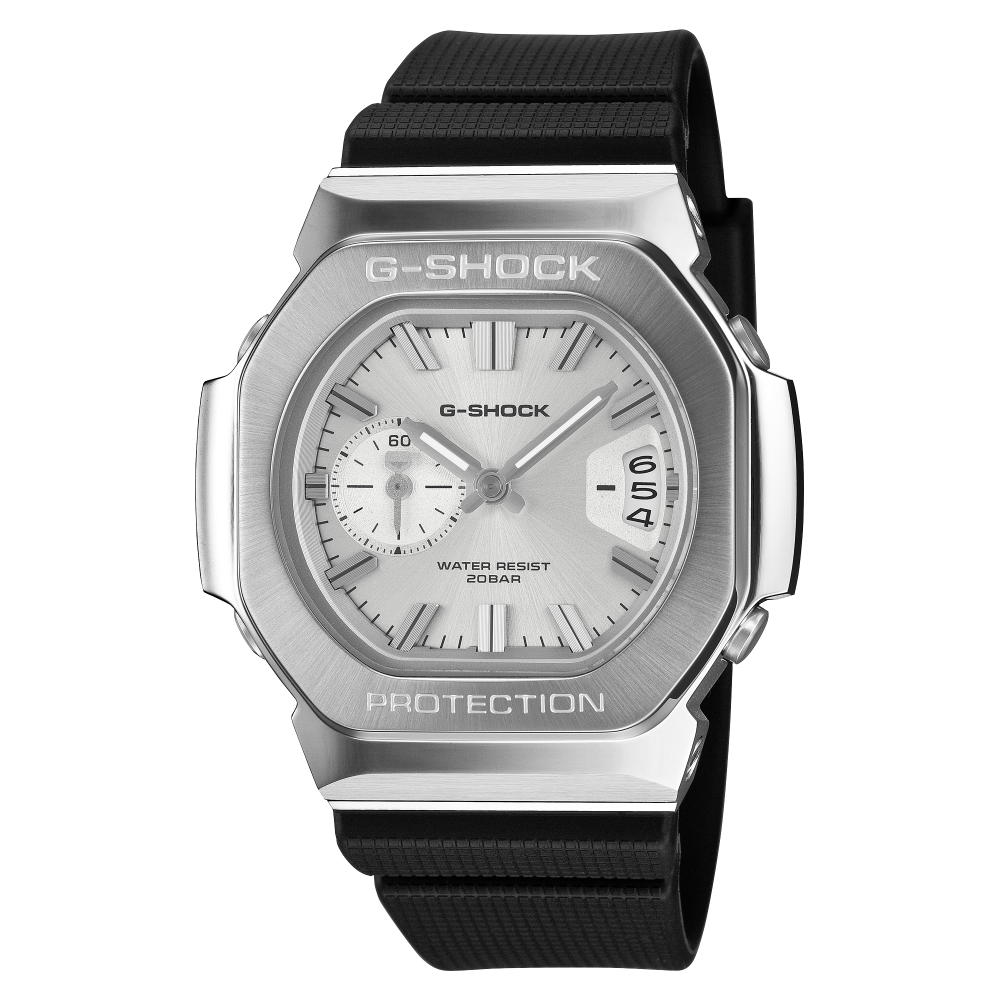 Collection G-Shock - GMC-2500-1A8ER - Montre Casio – montre analogique, boîtier noir en résine bio et acier, bracelet en résine bio noir – vue de face