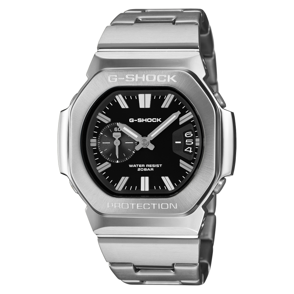 Collection G-Shock - GMC-2500D-1AER - Montre Casio – boîtier noir, bracelet en acier inoxydable à boucle déployante – vue de face
