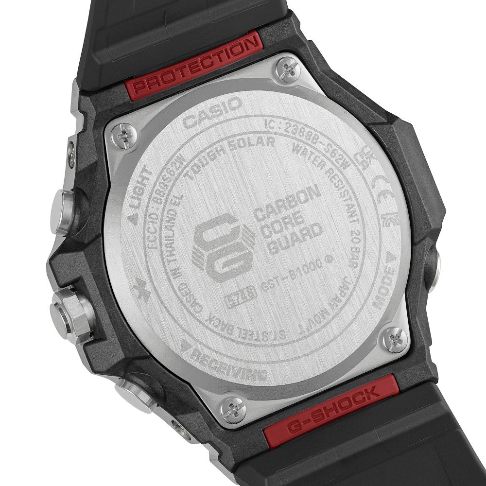Collection G-Shock - GST-B1000-1AER - Montre Casio – boîtier en carbone bio et acier noir, bracelet en résine bio noir, couronne vissée – vue 7