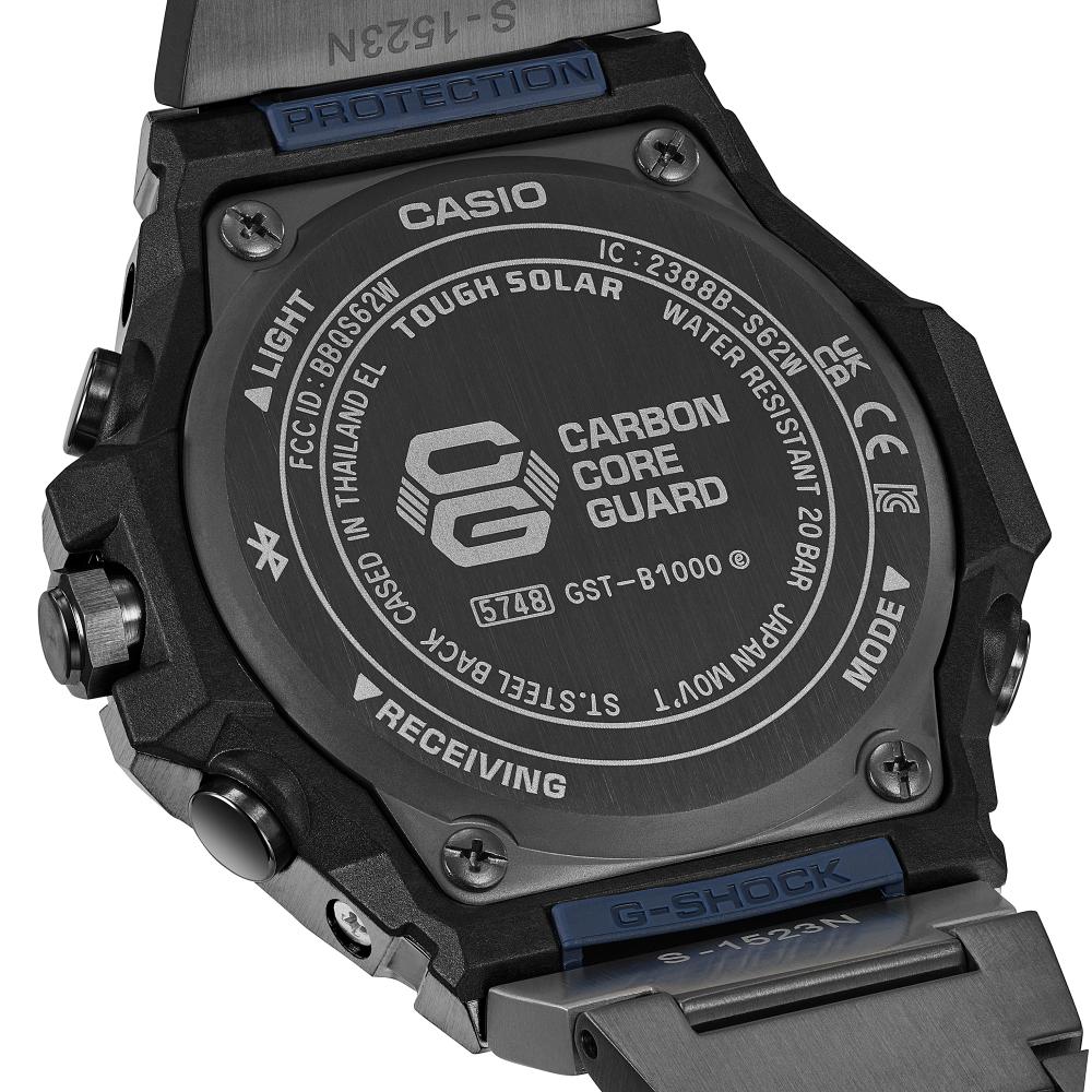 Collection G-Shock - GST-B1000BD-2AER - Montre Casio – boîtier en acier à placage ionique gris foncé, cadran bleu, bracelet en acier assorti – vue 4