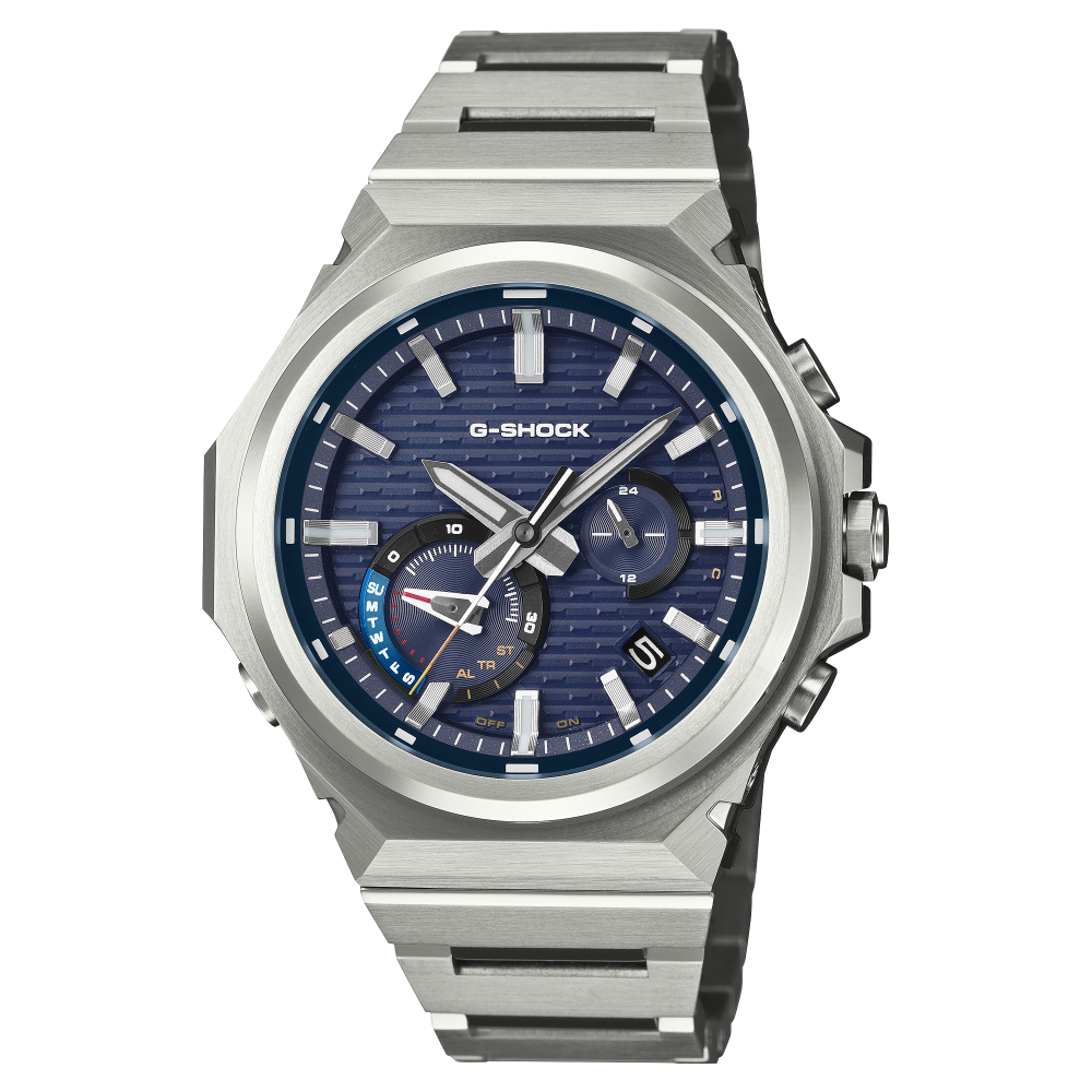 Collection G-Shock - GST-B1000D-2AER - Montre Casio – boîtier en acier inoxydable, cadran bleu, bracelet en acier inoxydable – vue de face