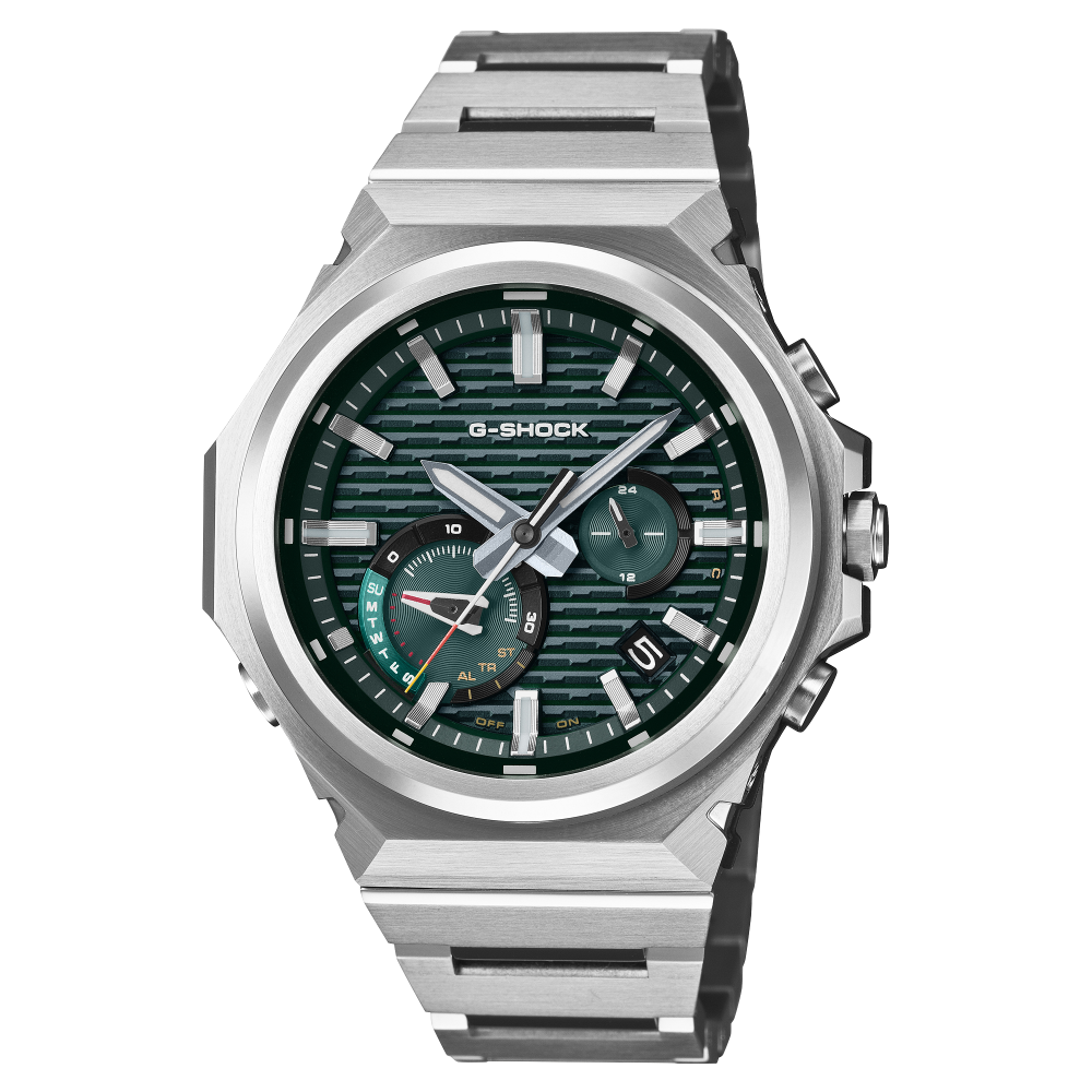 Collection G-Shock - GST-B1000D-3AER - Montre Casio – boîtier en acier inoxydable, cadran vert, bracelet en acier inoxydable – vue de face