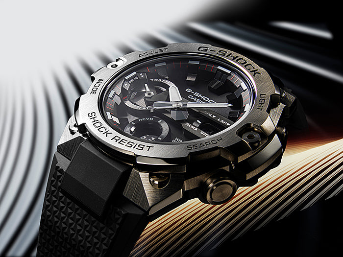 Collection G-Shock - GST-B400-1AER - Montre Casio – boîtier argenté en acier et résine, bracelet en résine noire – vue 2