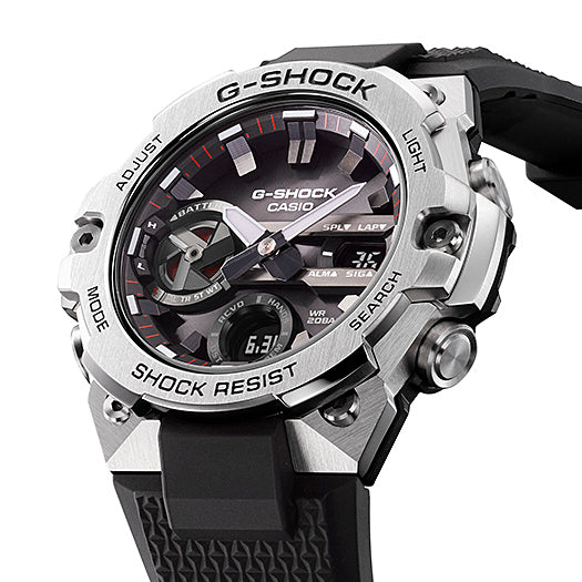 Collection G-Shock - GST-B400-1AER - Montre Casio – boîtier argenté en acier et résine, bracelet en résine noire – vue 5