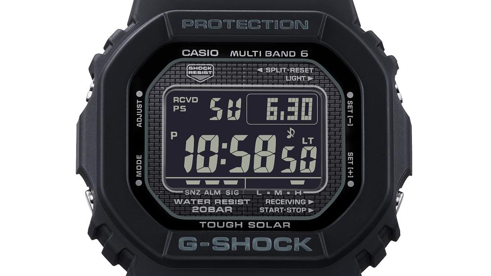 Collection G-Shock - GW-5000HS-1ER - Montre Casio – boîtier métallique noir revêtu DLC, bracelet en résine bio noire – vue 7